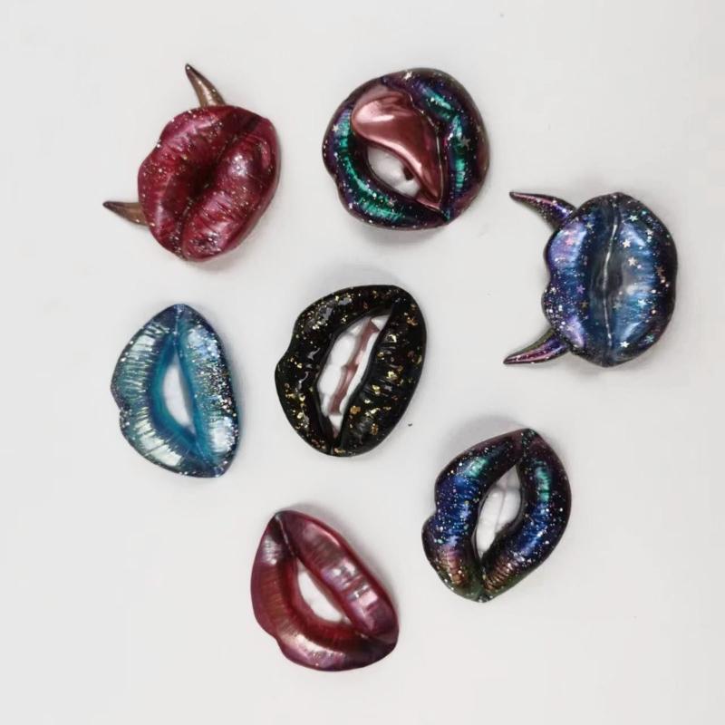 Mouth Lip Shape Candle Silicone Mold for Hand-made Desk Decorations Gypsum Epoxy Resin Candle Silicone Baking Mould