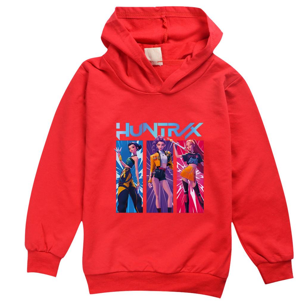 Dziecięce Dziewczęce Anime Kreskówka K-Pop Rumi Zoey Mira Nadrukowane Codzienne Bluzy z Długim Rękawem z Kapturem