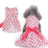 Pet Cute Clothes Girl Dog Polyester Sleeveless Skirt Dresses with Bowknot
