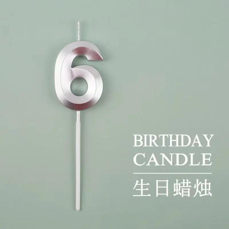 New 0 1 2 3 4 5 6 7 8 9 Cake Topper Kids Girls Boys Baby Party Supplies Colorful Decoration Wedding Birthday Number Cake Candles