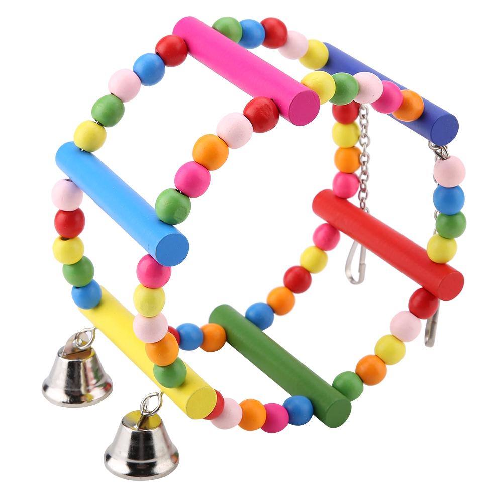 

Wooden Swing Hanging Standing Toy Parrot Swing Toy Suitable for Parrots and Birds