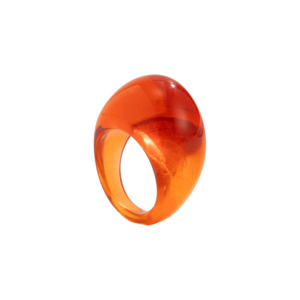 Dome Acrylic Geometric Ring Candy Color Irregular Ring Retro Transparent Resin Ring  Gift