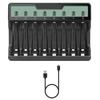 Efficient Charger with Individual Charging Versatile Battery Charger with LCD Screen for Rechargeable Batteries Durable