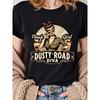 European Size Women'S Vintage "Pinup " Graphic T-Shirt - Retro Dusty Road Diva Design