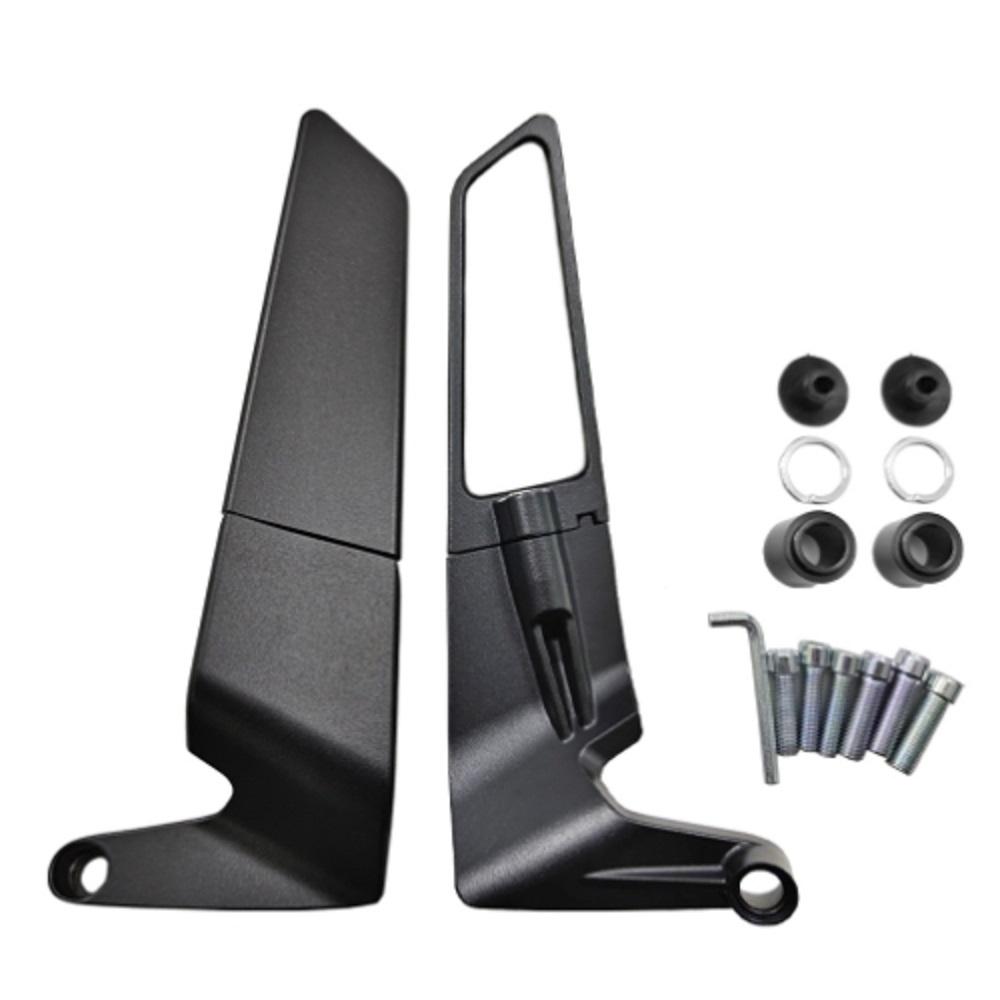 

1 пара деталей для модификации мотоцикла, универсальные зеркала заднего вида с фиксированным крылом, подходящие для Kawasaki Yamaha Honda Ducati чёрный