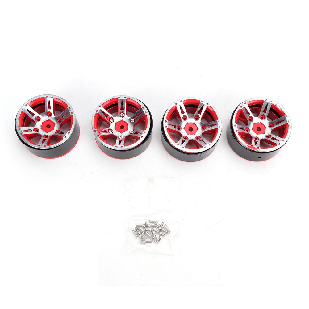 4Pcs 5.2CM Quality Metal Car Model Wheel Rims Hub High Strength for 1Celsius10 RC (black)