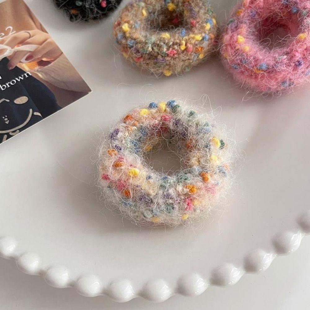 Colored Dot Soft Velvet Headband High Elastic Hair Scrunchie  Women Girl Hair Accessory