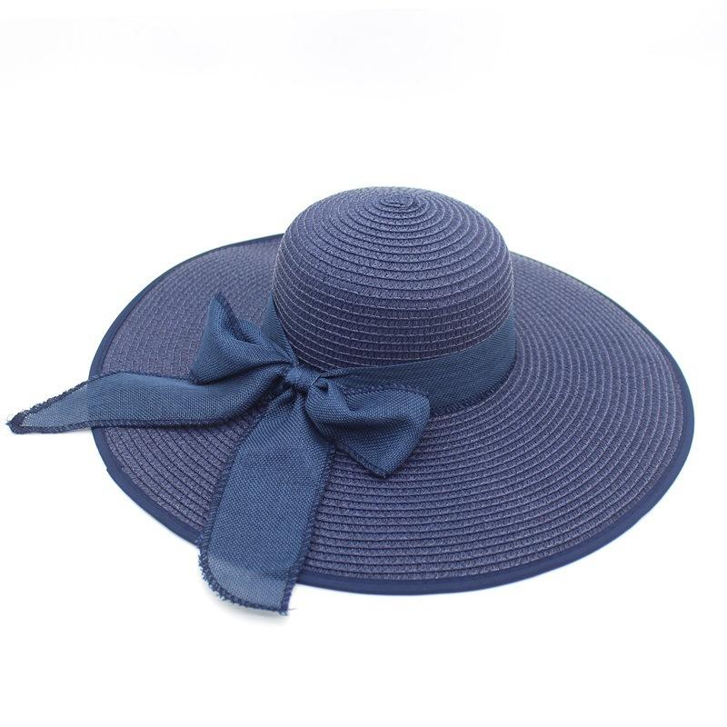 Sun Protection Straw Hats Summer Women Wide Brim Straw Panama Roll Up Hats Belt Buckle Fedora Beach Sun Hats