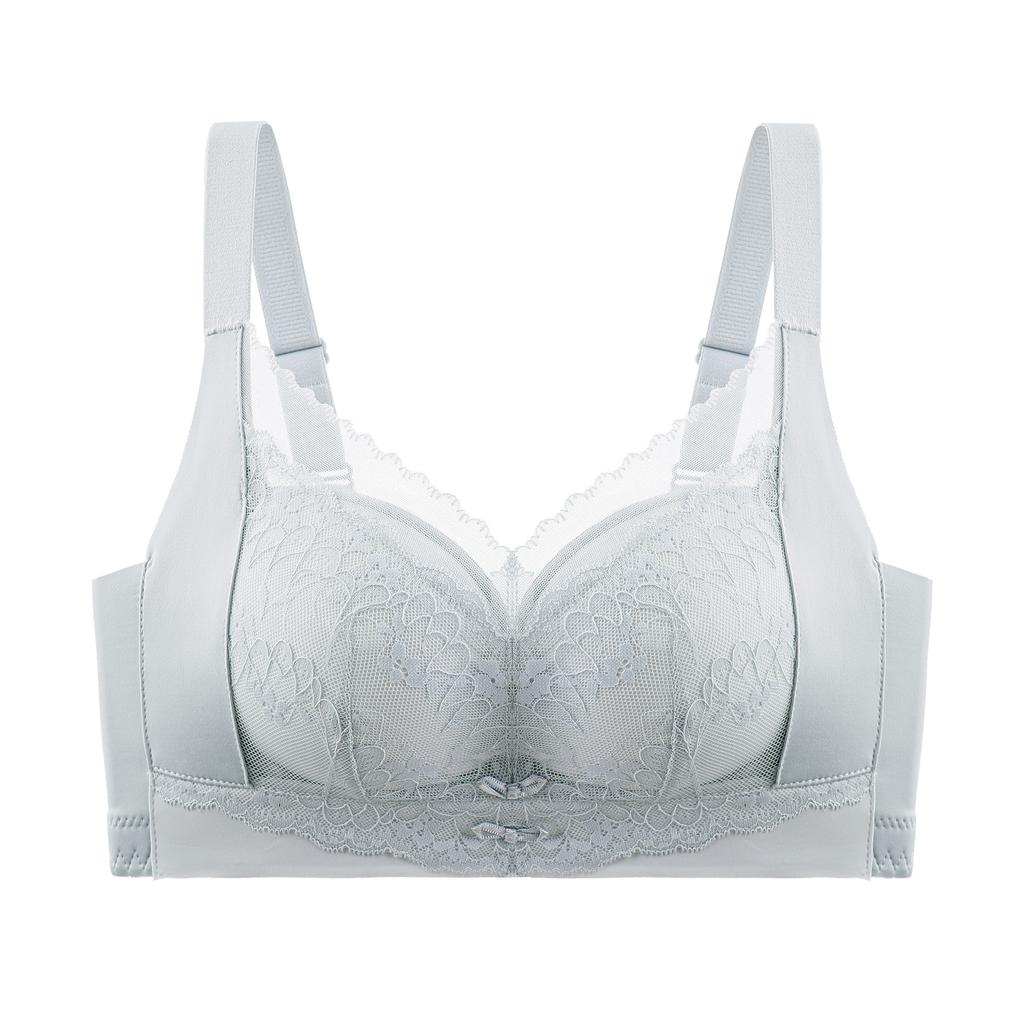 Sans baleine latérale, sans armature, sans magnétisme, petite poitrine, rassemblement et mise en valeur, grand effet push-up, soutien-gorge à fermeture avant, sous-vêtement doux en fibre de bambou vert feuille