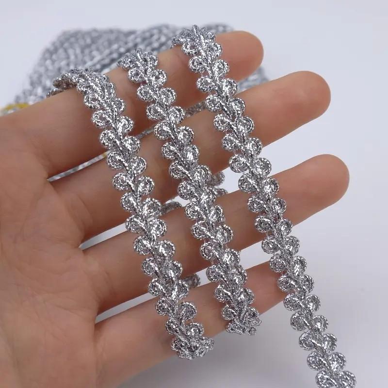 5 Yards Golden Silver Wave Hard Yarn Centipede Lace Herringbone Ribbon Dly Clothing Home Accessories Decorative