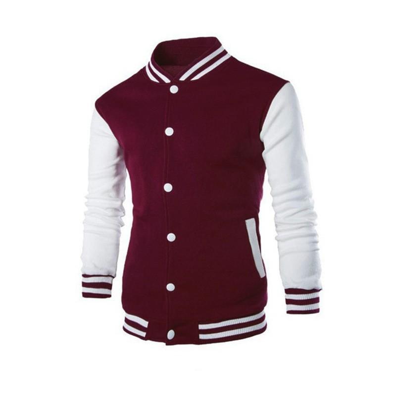 Men S Hooded Baseball Jacket Slim Fit Cardigan Sport Casual Wear