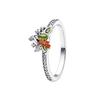 Women's Fashion S925 White Copper Ring with Diamond Inlay - Light Luxury Couple's Niche Design