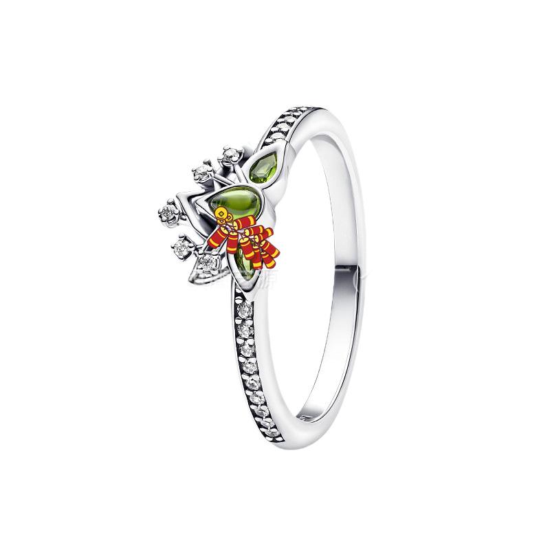 Women's Fashion S925 White Copper Ring with Diamond Inlay - Light Luxury Couple's Niche Design