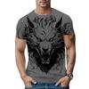 Letní Pánské Tričko s Krátkým Rukávem s 3D Zvířecím Potiskem s Kulatým Výstřihem