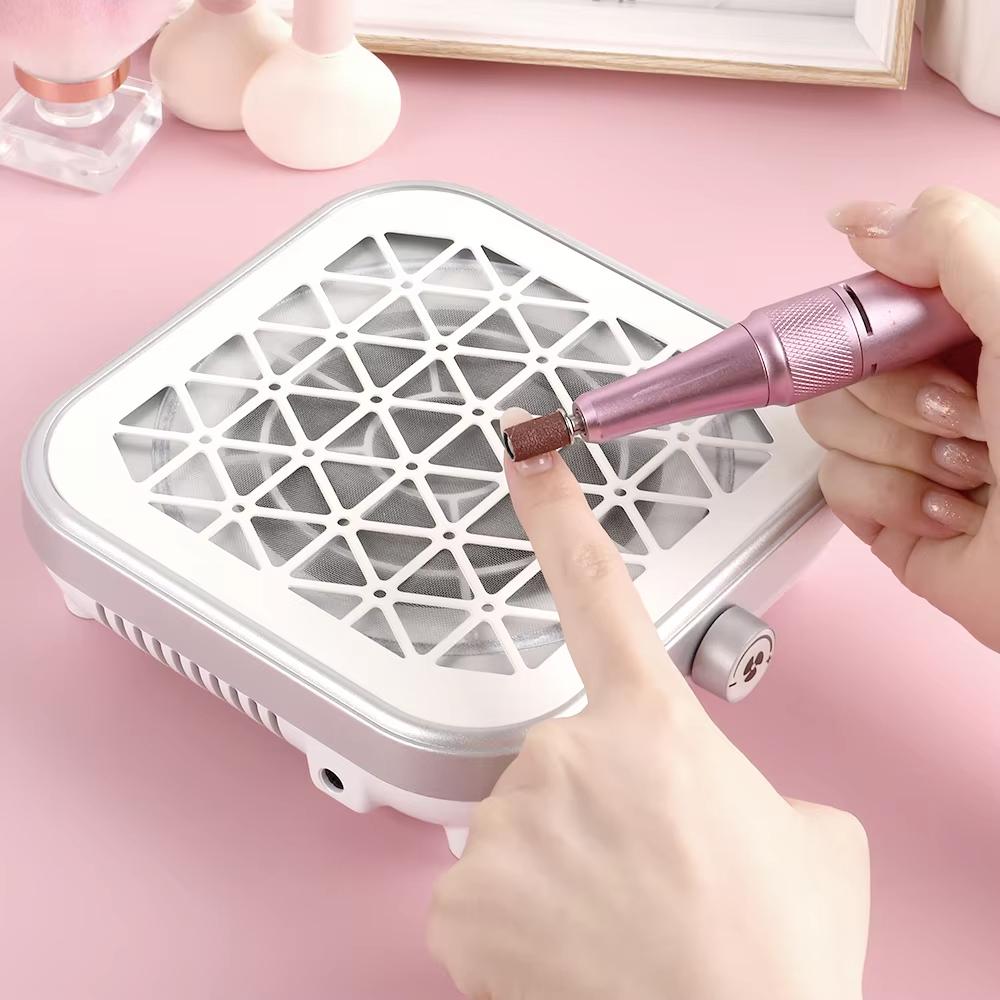 Powerful vacuum cleaner for nail technicians, stepless speed control, and comes with disposable filters
