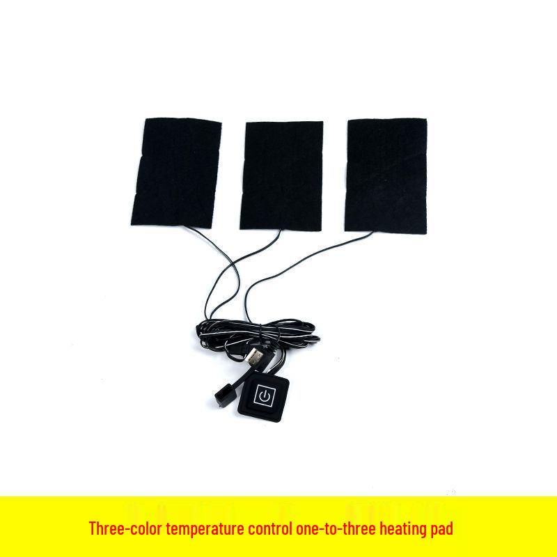 USB Heated Clothing: DIY 5-in-1 Carbon Fiber Heating Pads with Three-Level Temperature Control, Waterproof Electric Heating Film (5V)