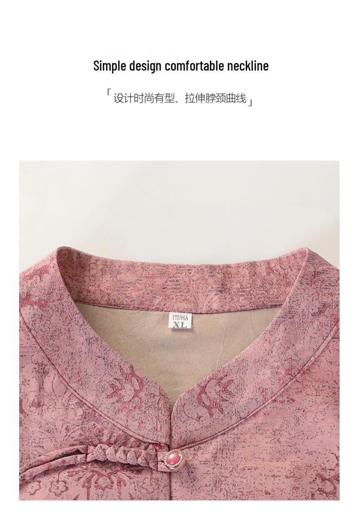 Chinese Style Summer Top for Middle-aged and Elderly Women - Lightweight Seven-Sleeve Grandma Shirt