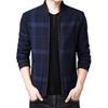 Men Coat Plaid Stand Collar Thin All Match Spring Jacket for Daily Wear