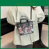 Große Eimer-Tasche aus PU für Damen mit Cartoon-Graffiti-Design, lässiger Streetstyle