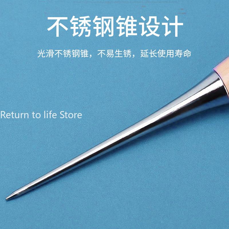 Round Hole Solid Wood Awl, Handmade DIY Leather Awl with Sheath, Sewing Tool for Crafting and Leatherworking