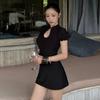 European Style 2026 Spring Sexy Slimming Short Sleeve Hollow Bodycon Dress