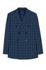 Blue Plaid Double Breasted Blazer