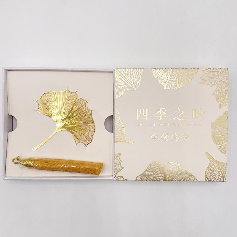 Liść Czterech Pór Roku China-Chic Guowen Kreatywny Prezent Metalowa Zakładka Pudełko Prezentowe dla Uczniów Prezent Biznesowy dla Nauczycieli na Dzień Nauczyciela