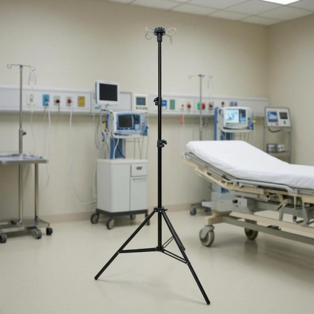 Intravenous Pole Stainless Steel Infusion Stand Height Adjustable