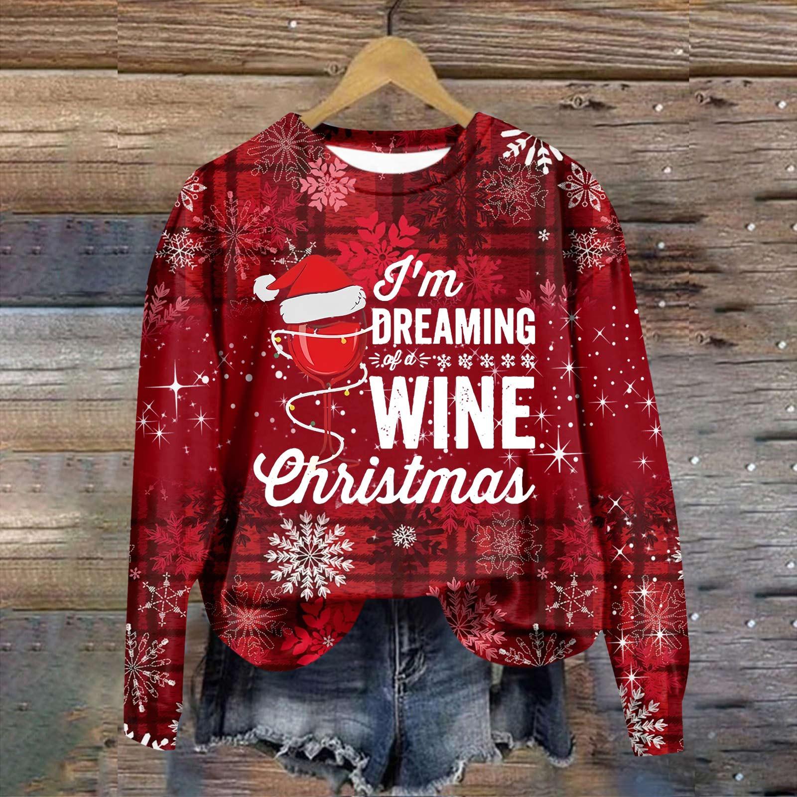 

Жіночі топи осінь-зима Жіноча толстовка з довгими рукавами Повсякденна толстовка з круглим вирізом вільного крою, флісові топи XXXL винний