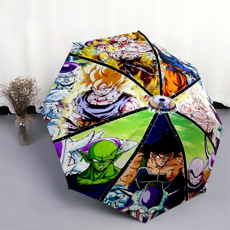 Anime Dragon Ball pattern, automatic folding umbrella, portable and foldable design, 8 ribs, a Christmas or birthday gift.