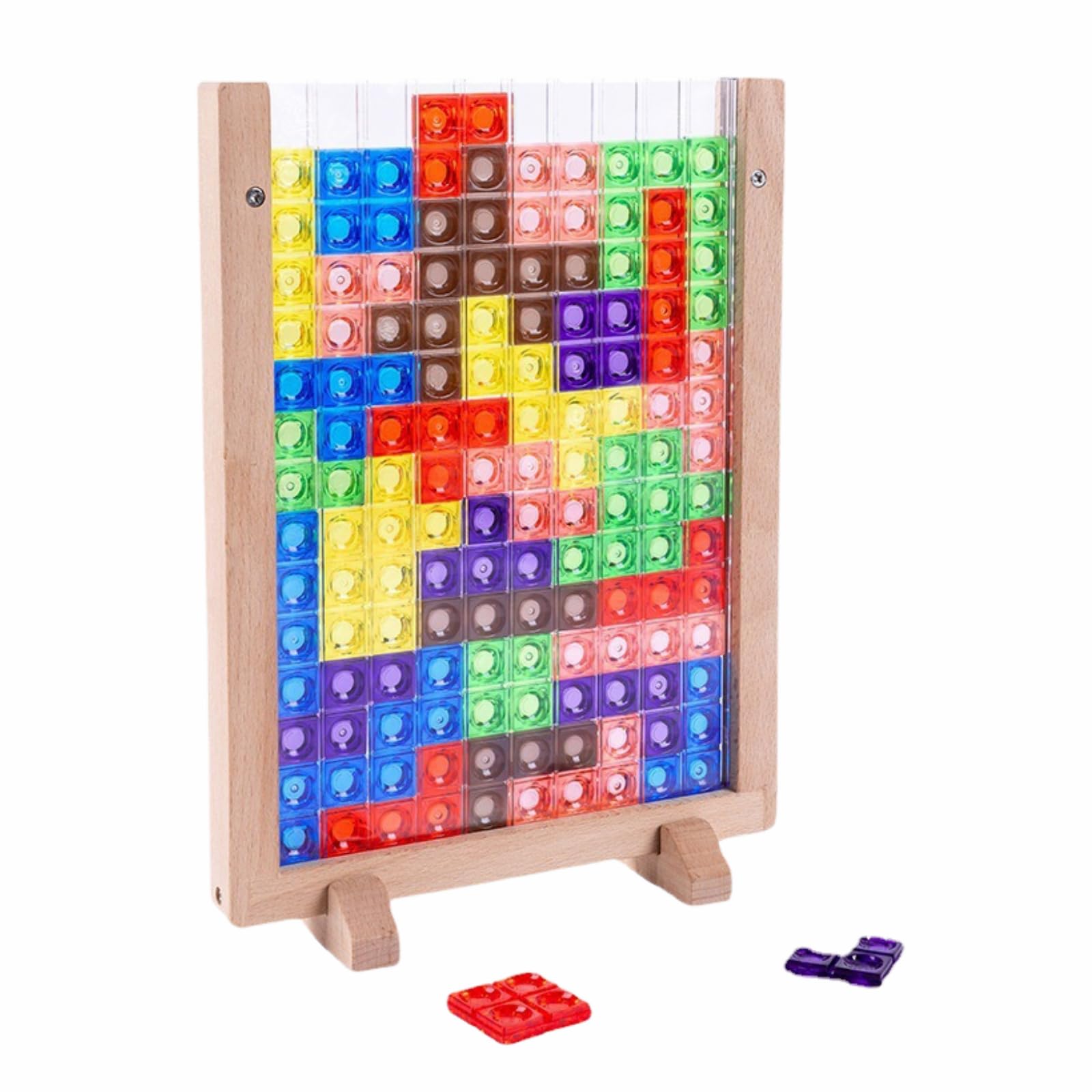JVILEX Wooden Puzzle Tetris Puzzle Wooden Toy 3D Puzzle Game Three-dimensional (Plastic) [Used]