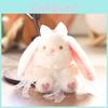 Süßes Kaninchen-Stofftier mit kurzem Samtfell für Rucksack-Dekoration und Geschenke