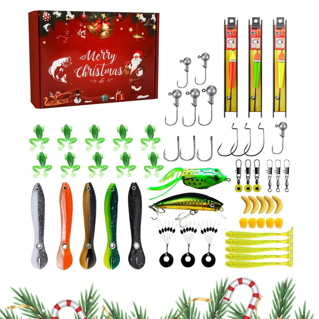 Christmas Countdown Fishing Lure Calendar 24 Grids Fishing Lure Calendar Christmas Countdown 24 Days Countdown Seasonal Decor
