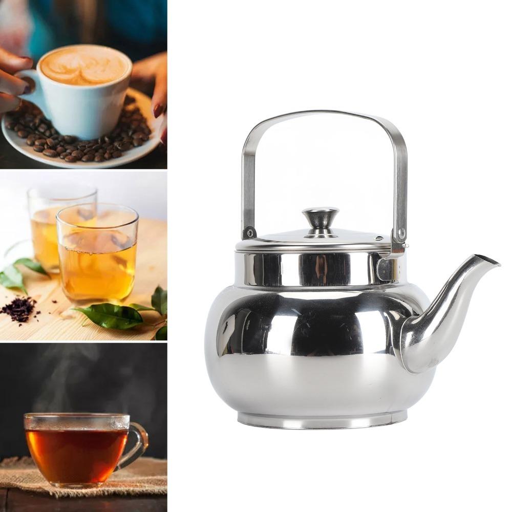 Hammered Finish Stainless Steel Teapot 1L Capacity Stovetop Tea Kettle Serving Tea Pot Home Use