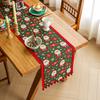 Christmas Festive Jacquard Linen Tablecloth Rectangular Runner Decorative TV Cabinet Cover