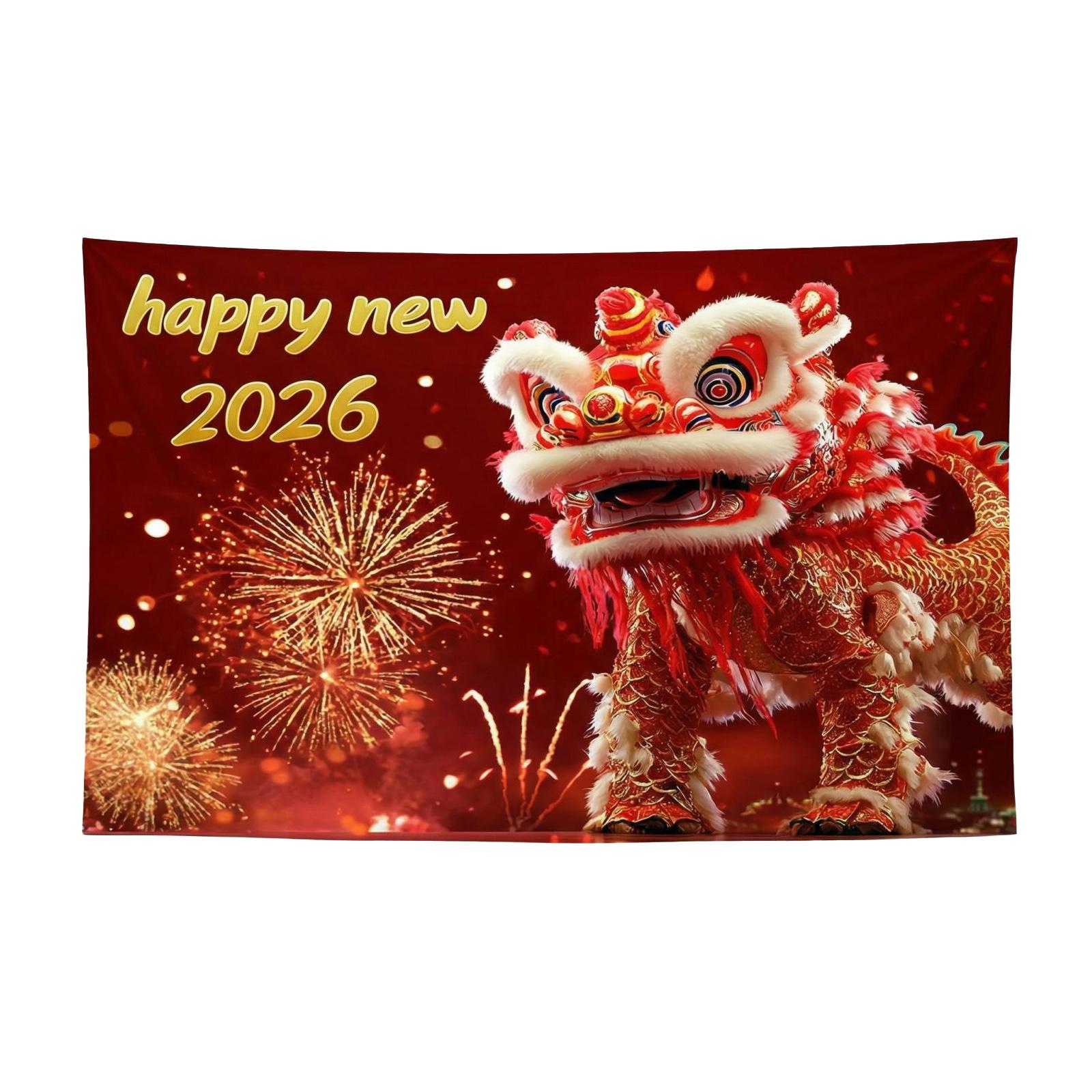New Year s Garage Door Background Cloth, New Year s Eve Party Decoration Background Cloth, Outdoor Scene Layout Hanging Cloth
