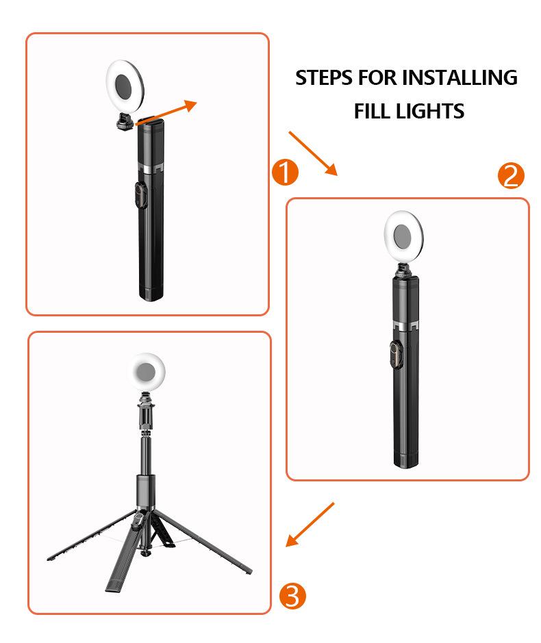 Extendable Selfie Stick Tripod with Bluetooth Remote for Outdoor Photography