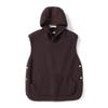 Gilet d'hiver pour femme avec capuche, fermeture à boutons latéraux, isolation thermique en polaire
