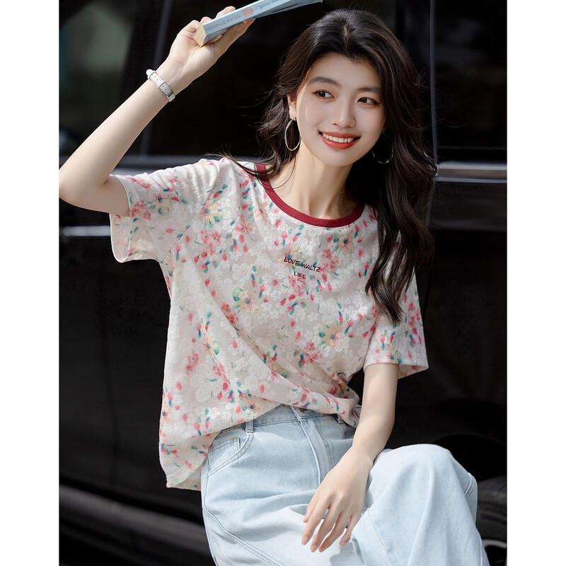 Demana Women s Color-block Ribbed T-shirt S