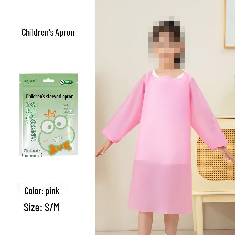 Kids Long-Sleeve TPE Reusable Art Smock