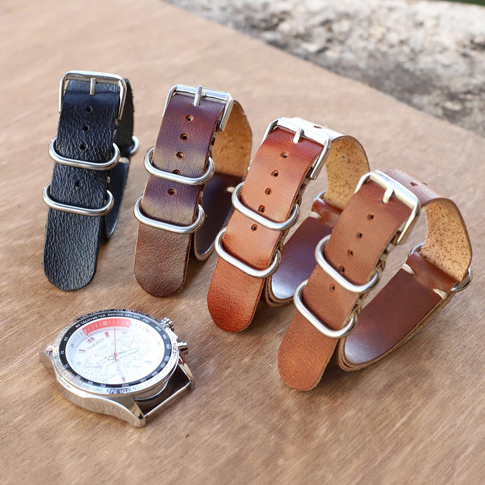 Vintage Echte Leder Uhr Armband 20mm 22mm Universal Handgefertigt Kuh Leder Uhr Band Ersatz Armband für Männer Frauen Armbänder