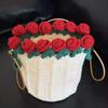 Creative Bucket Pouch Material Kit Soft Crocheted Bouquet Handbag  For Girlfriend and Mom Gift