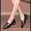 sapatos femininas women cute pointed toe brown anti skid slip on squre heel shoes lady black office work shoes ab515