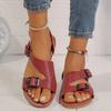 Casual Sandals Female Shoes 2024 Plus Size Women's Sandals Daily Women Round Toe Buckle Strap Flat with Open Toe Ladies Shoes