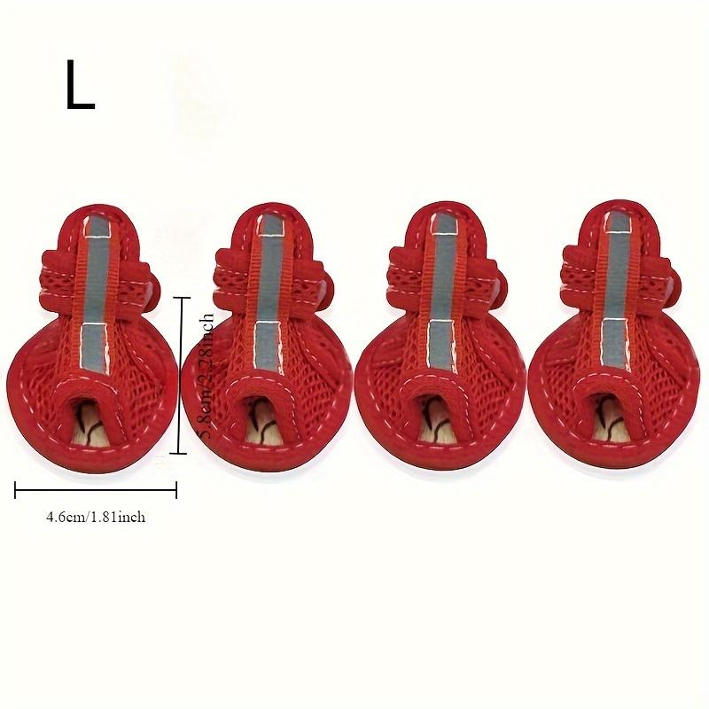4pcs Breathable and Non Slip Dog Sandals - Small Breed Pet Shoes with Durable Cowhide Soles and Adjustable Hook and Loop Straps