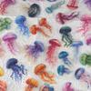 50 Transparent Cartoon Color Jellyfish Sticker Pack Waterproof Transparent PET Hand Account Decorative Guitar Notebook