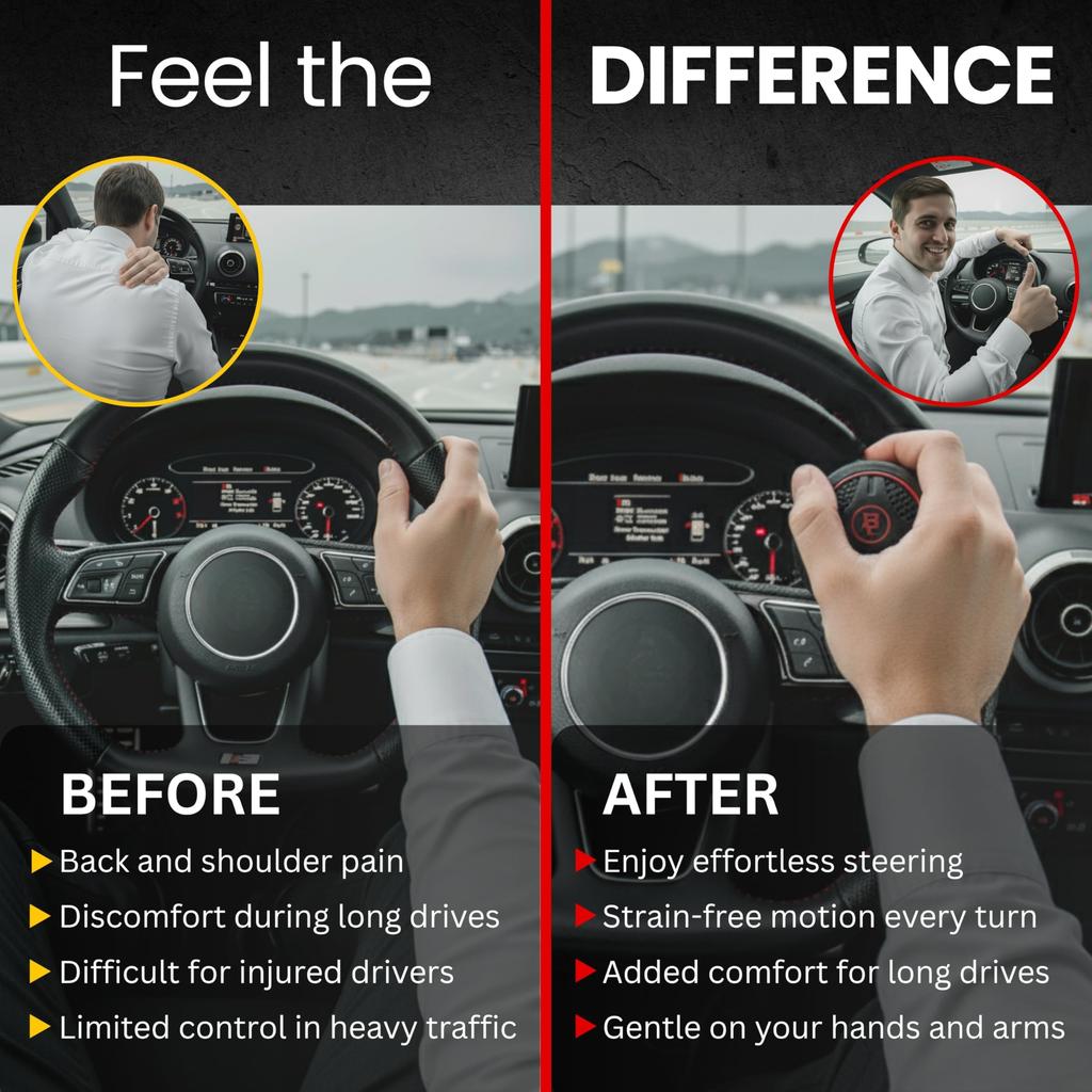 fouring Lenkradspinner Auto Silikon Powergriff Knauf Ausgezeichneter Grip Autozubehör Innenraum (rot)