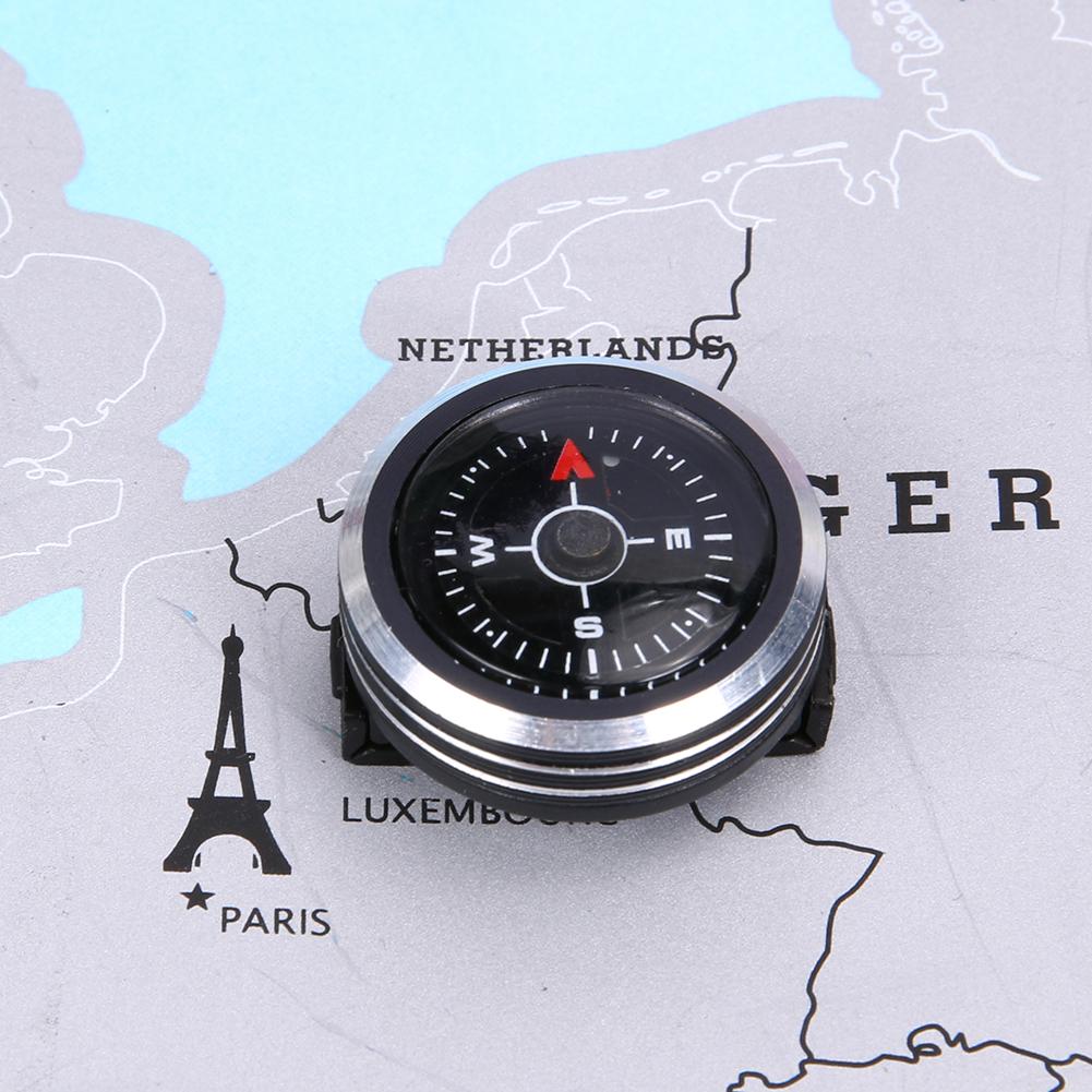 Mini Pocket Compasses Aluminum Alloy Wristwatch Type Navigation Compass Practical Detachable Survival Tool for Outdoor Hiking