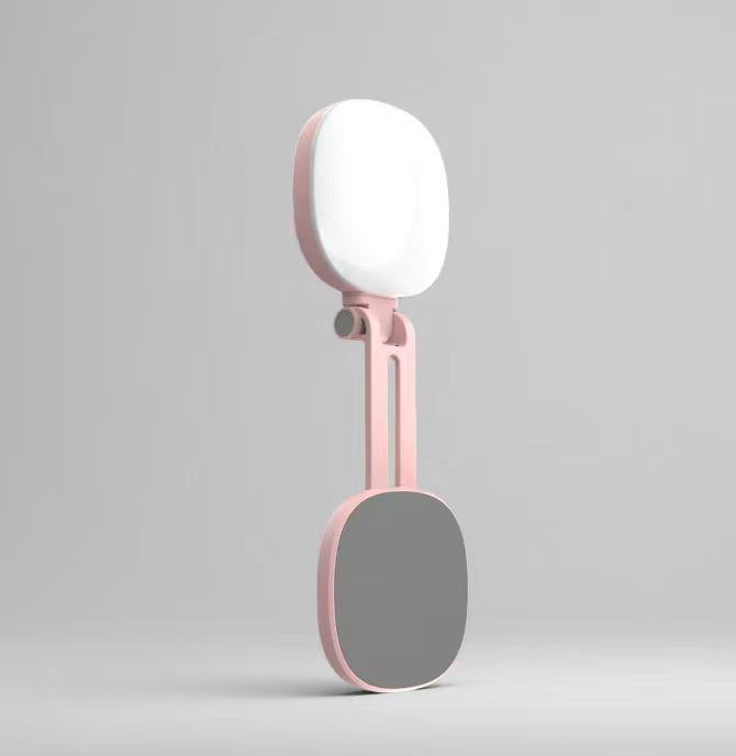 F662 Mobile Phone Fill Light: Magnetic Skin-Enhancing Selfie Light with Built-in Makeup Mirror and Foldable Design.