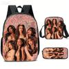 Idol Katseye Peripheral Printing Creative Backpack Student Schoolbag 16 Inch Three-Piece Satchel